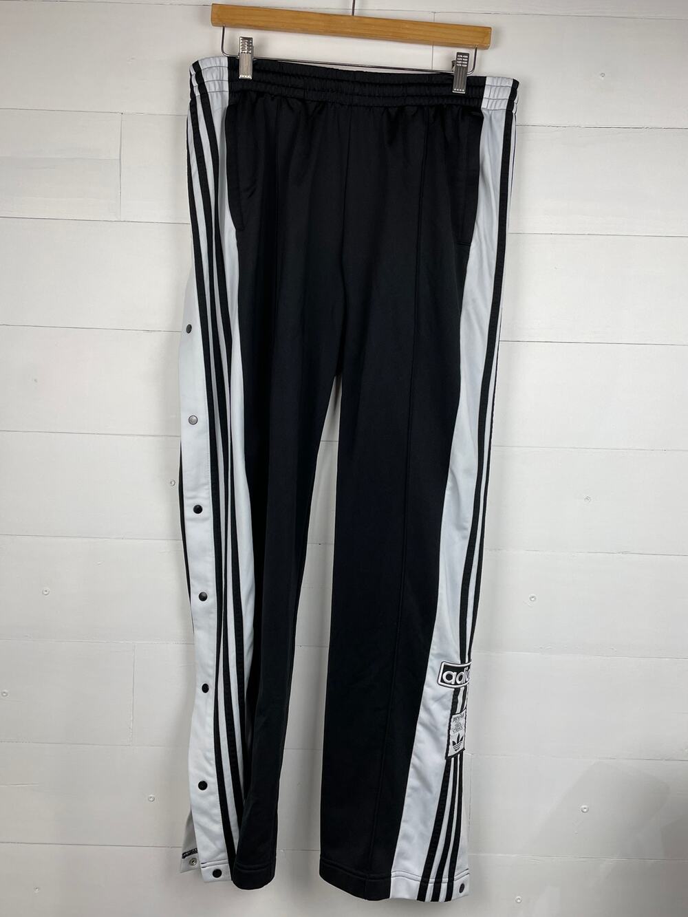 adidas Originals Womens Adibreak Snap Button Track Pants Black White Lg IU2519